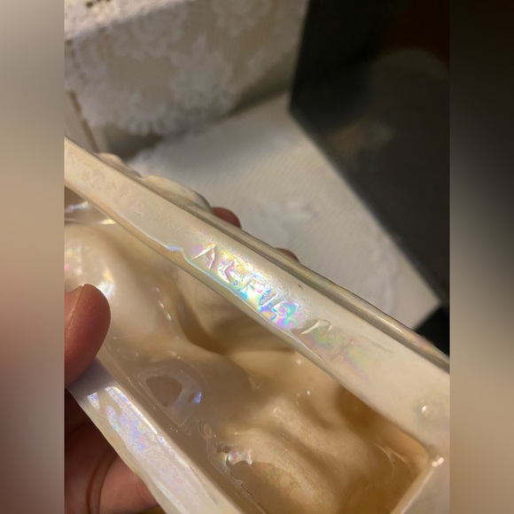 Iridescent Reclining Woman Figurine, Vintage sculpture. Signed - Picture 4 of 5